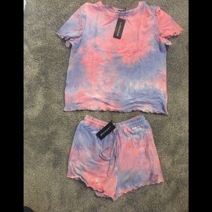 Pink/blue tie dye lounge set/Size Sm and Med-NWT